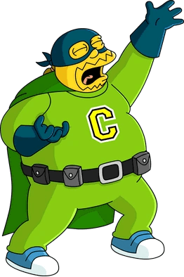 Comic book guy in the collector costume 