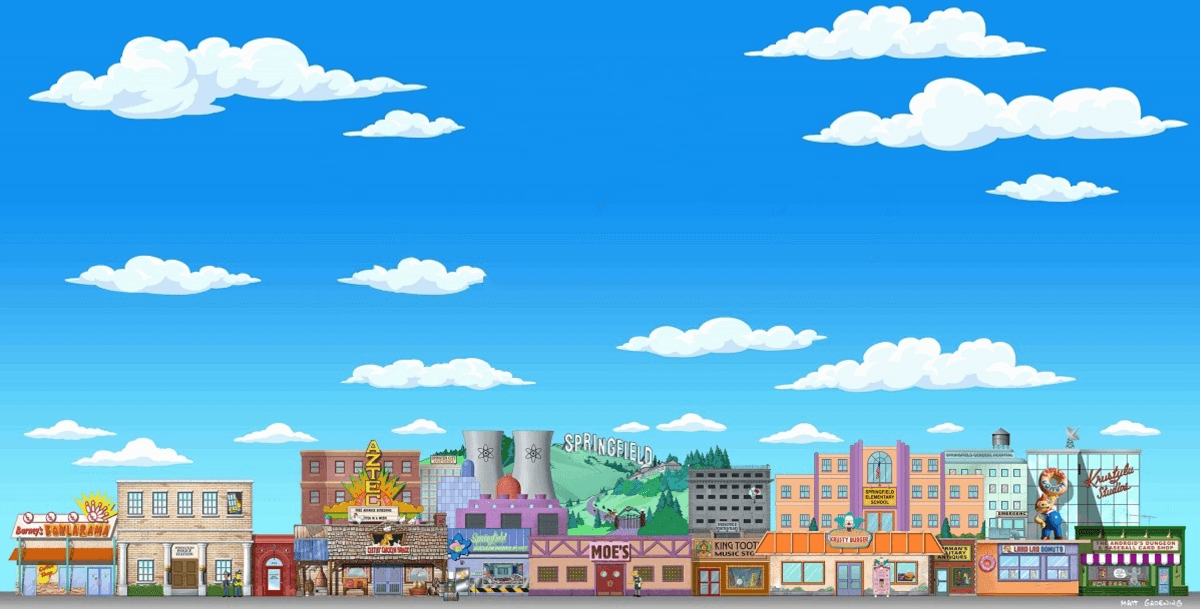 illustration of springfield from The Simpsons